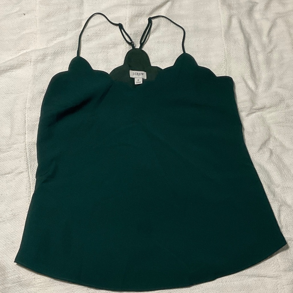 J. Crew Elegant Forest Green Camisole